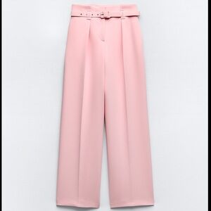 Zara BELTED PANTS WITH TURNED-UP HEM |  size Medium